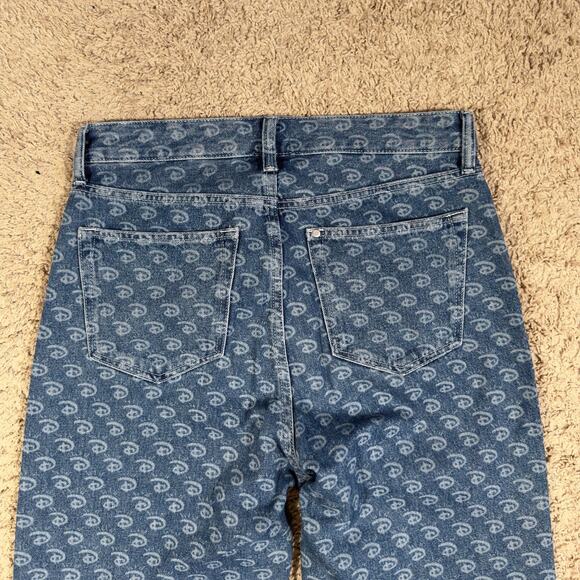 H&M Disney 100 X Monogram Jeans Loose Straight Leg Men 30X32 EUC Rare Light Wash - Picture 10 of 11